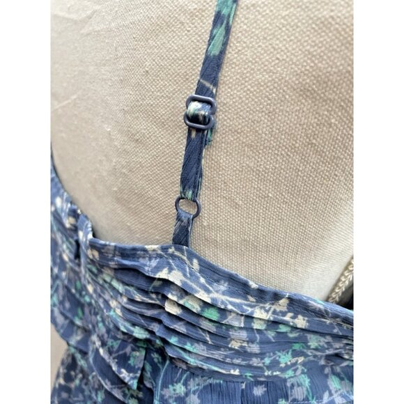 Lauren Conrad Dress Women's Size 12 Blue Floral Sleeveless Ruffle Short Sundress - Picture 11 of 16